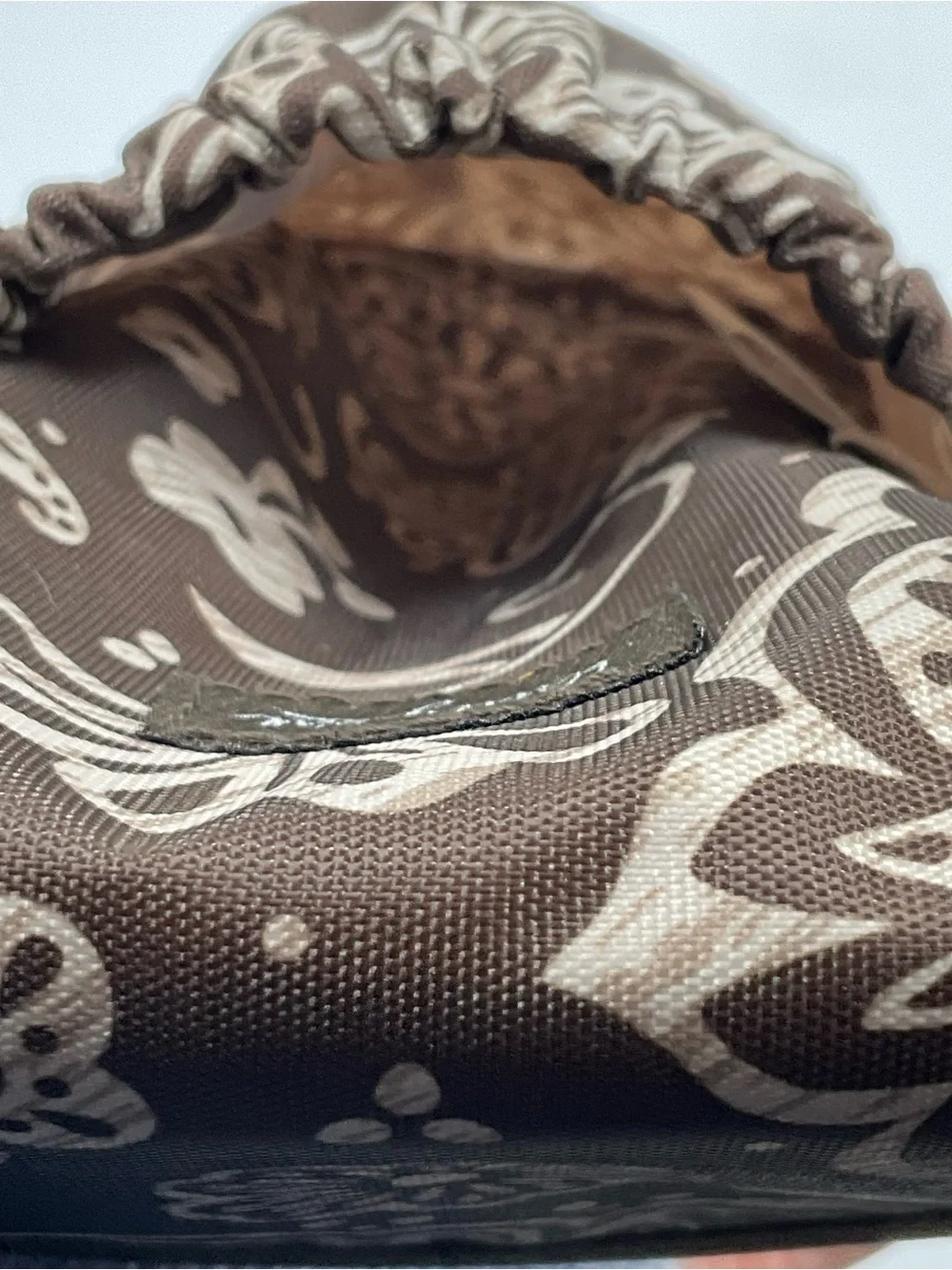 Thirty-One Brown Woodblock Floral Curling Flat Iron Case